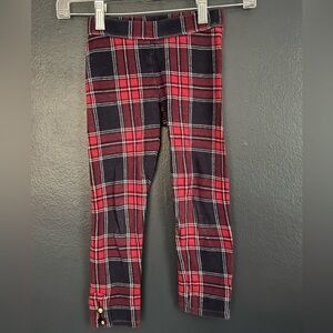 Janie and Jack Girl’s Plaid Red and Navy Leggings